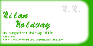 milan moldvay business card